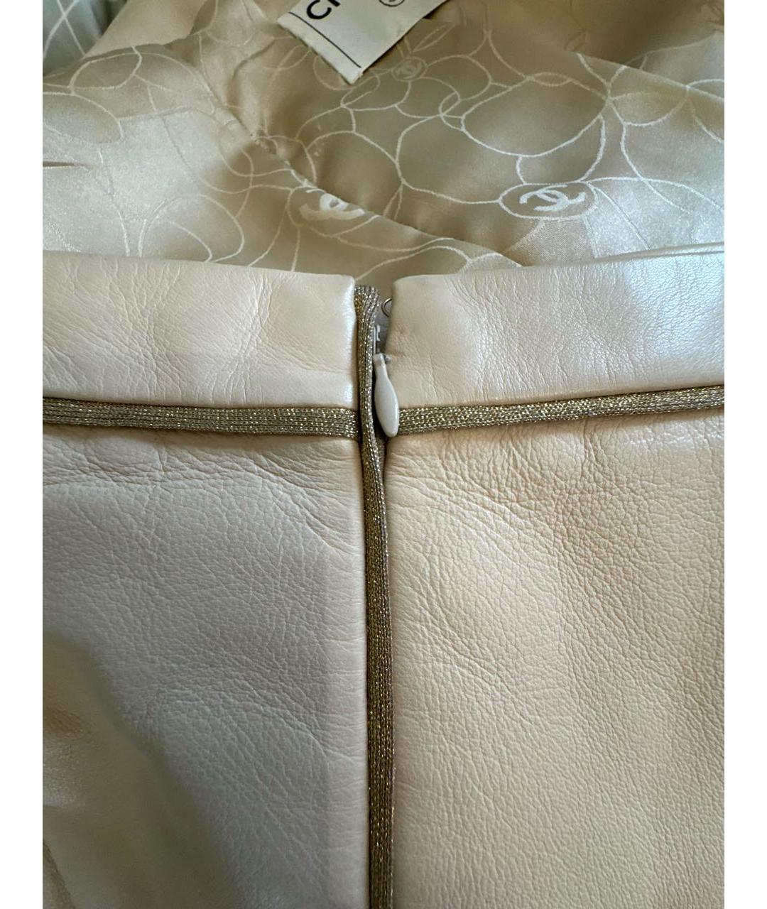 CHANEL Бежевый кожаный костюм с юбками, фото 4