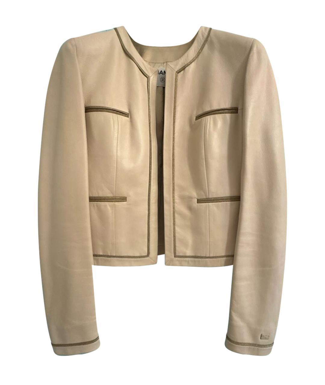 CHANEL Бежевый кожаный костюм с юбками, фото 1