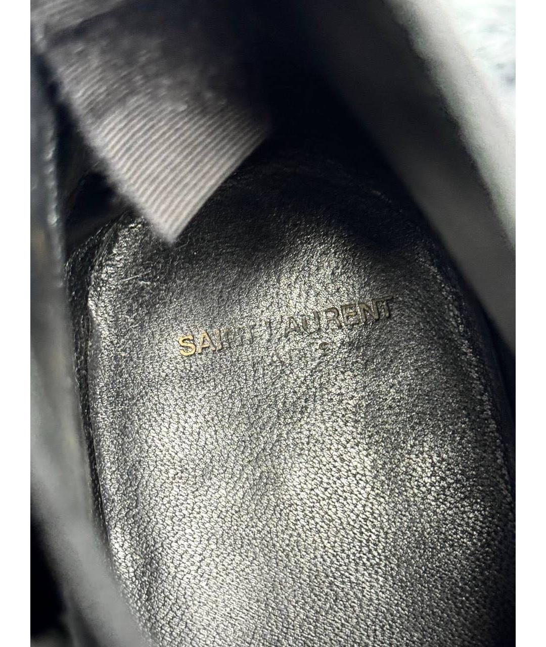SAINT LAURENT Черные замшевые низкие ботинки, фото 7
