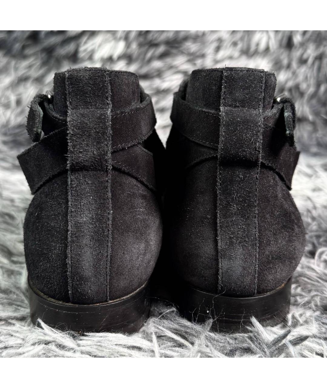 SAINT LAURENT Черные замшевые низкие ботинки, фото 4