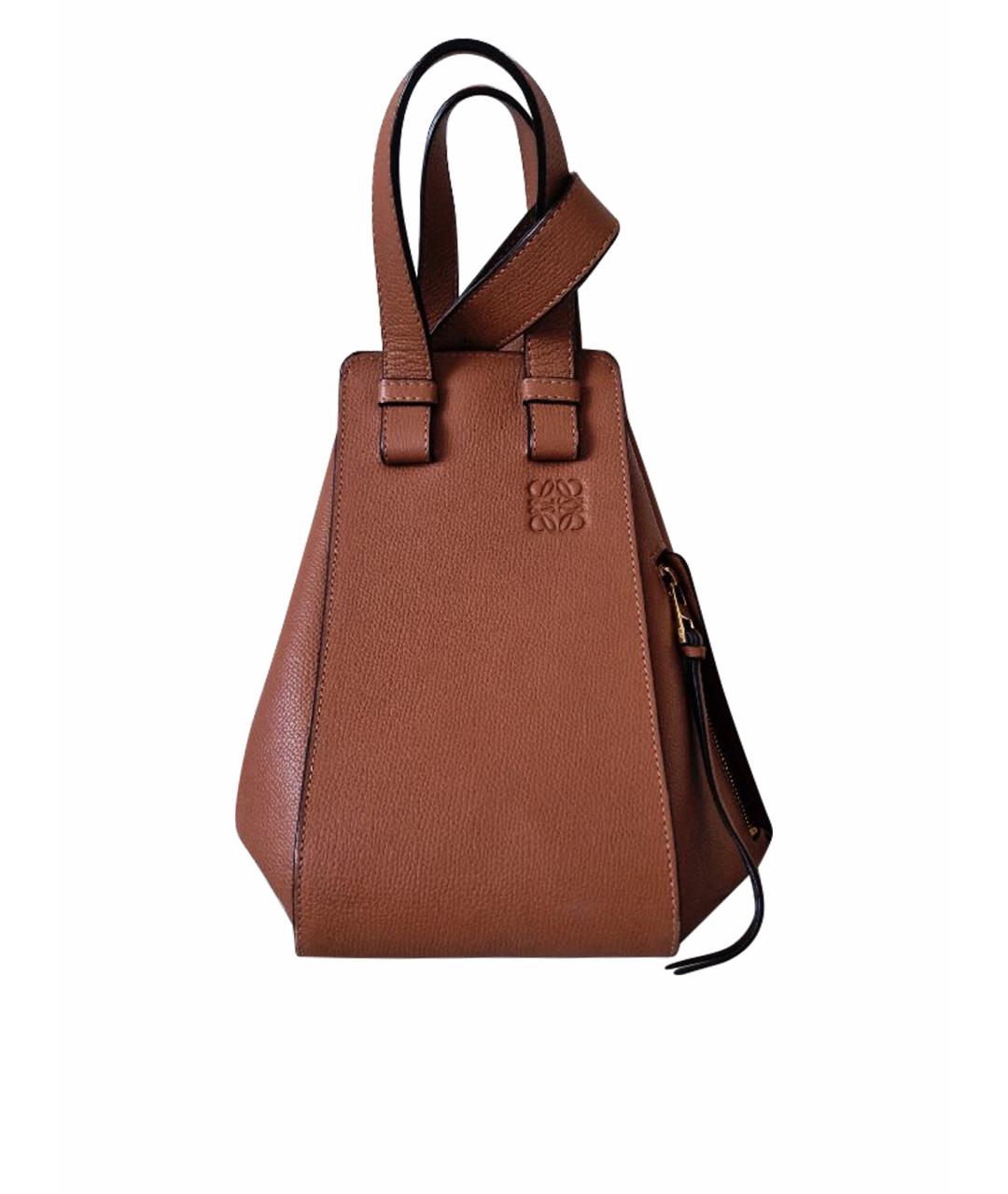 LOEWE Коричневая кожаная сумка с короткими ручками, фото 1