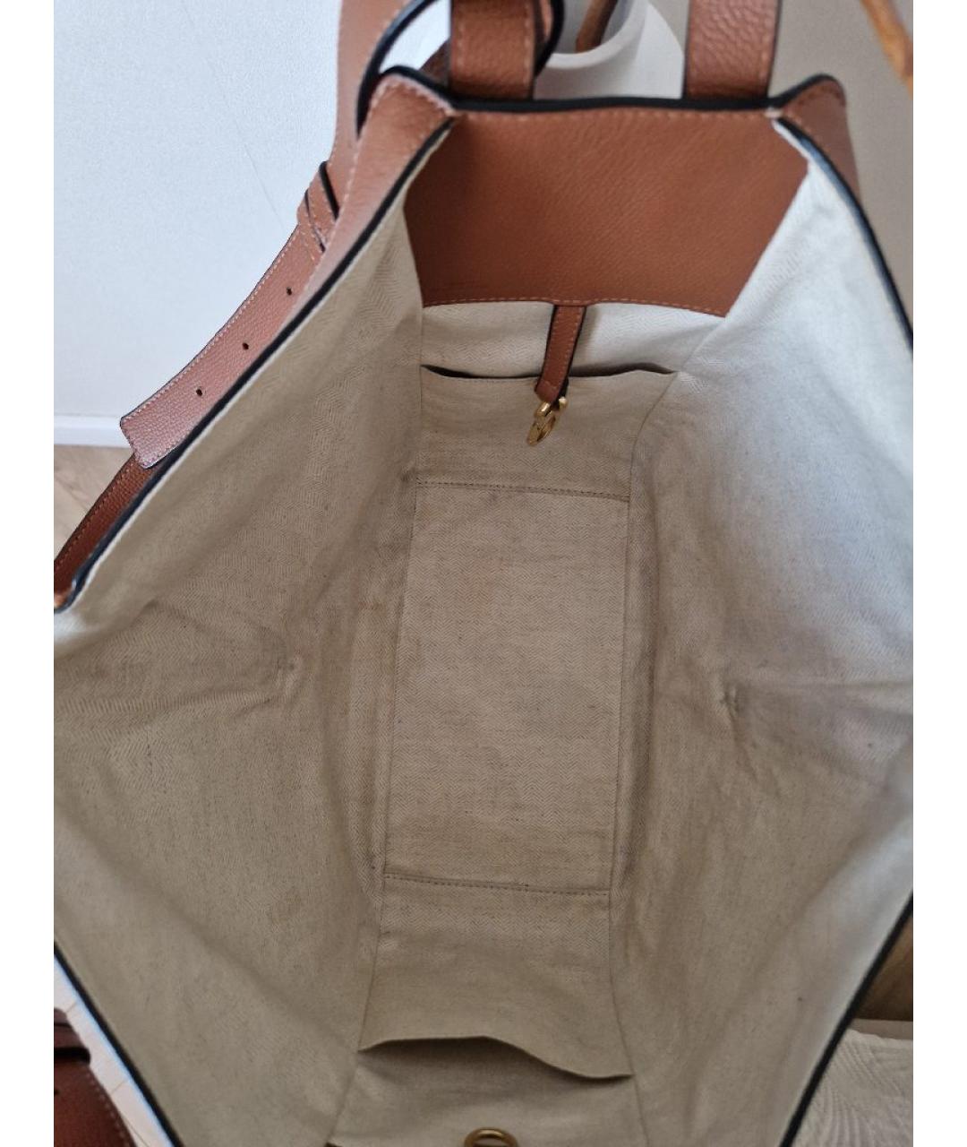 LOEWE Коричневая кожаная сумка с короткими ручками, фото 4