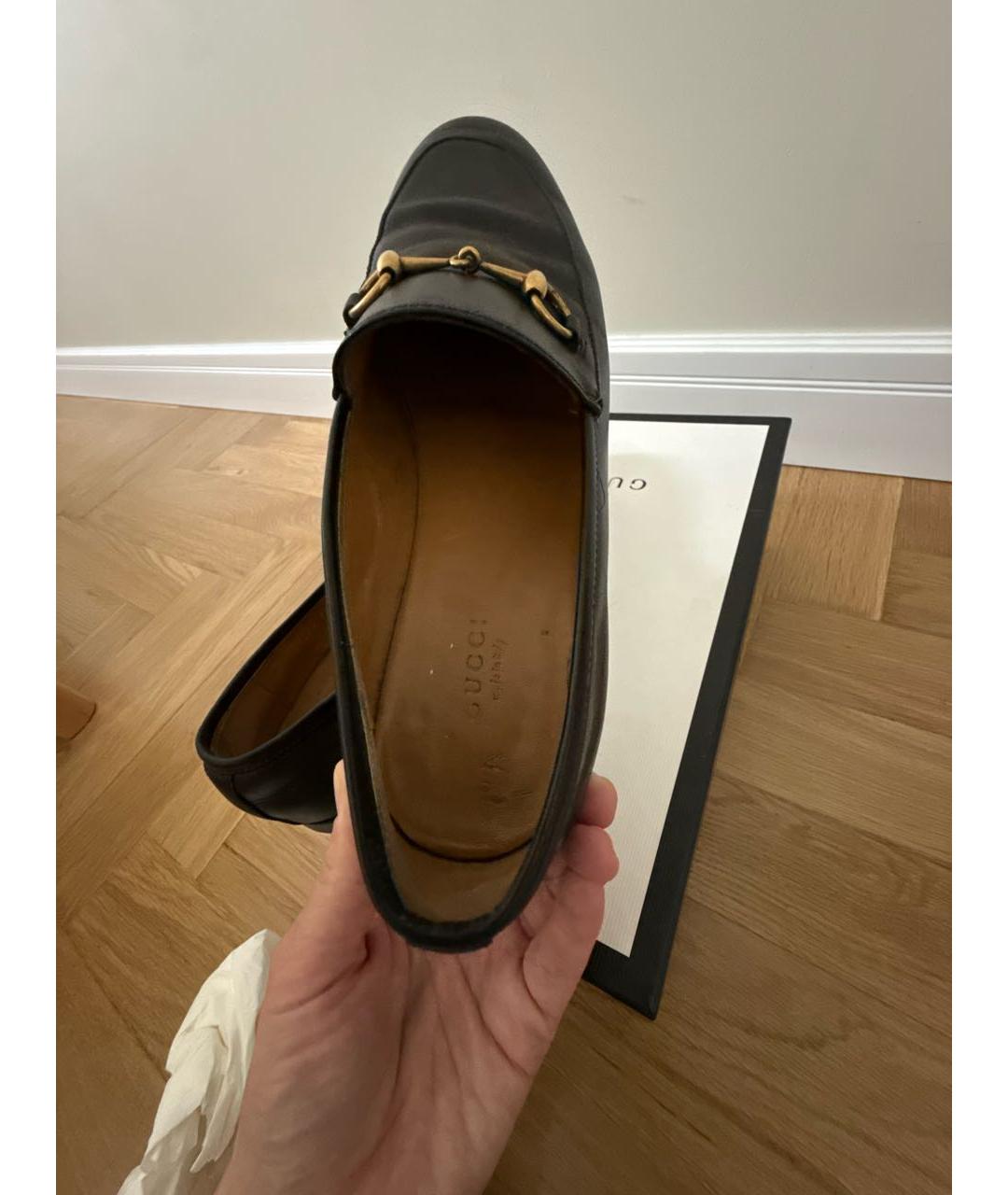 GUCCI Черные кожаные лоферы, фото 6
