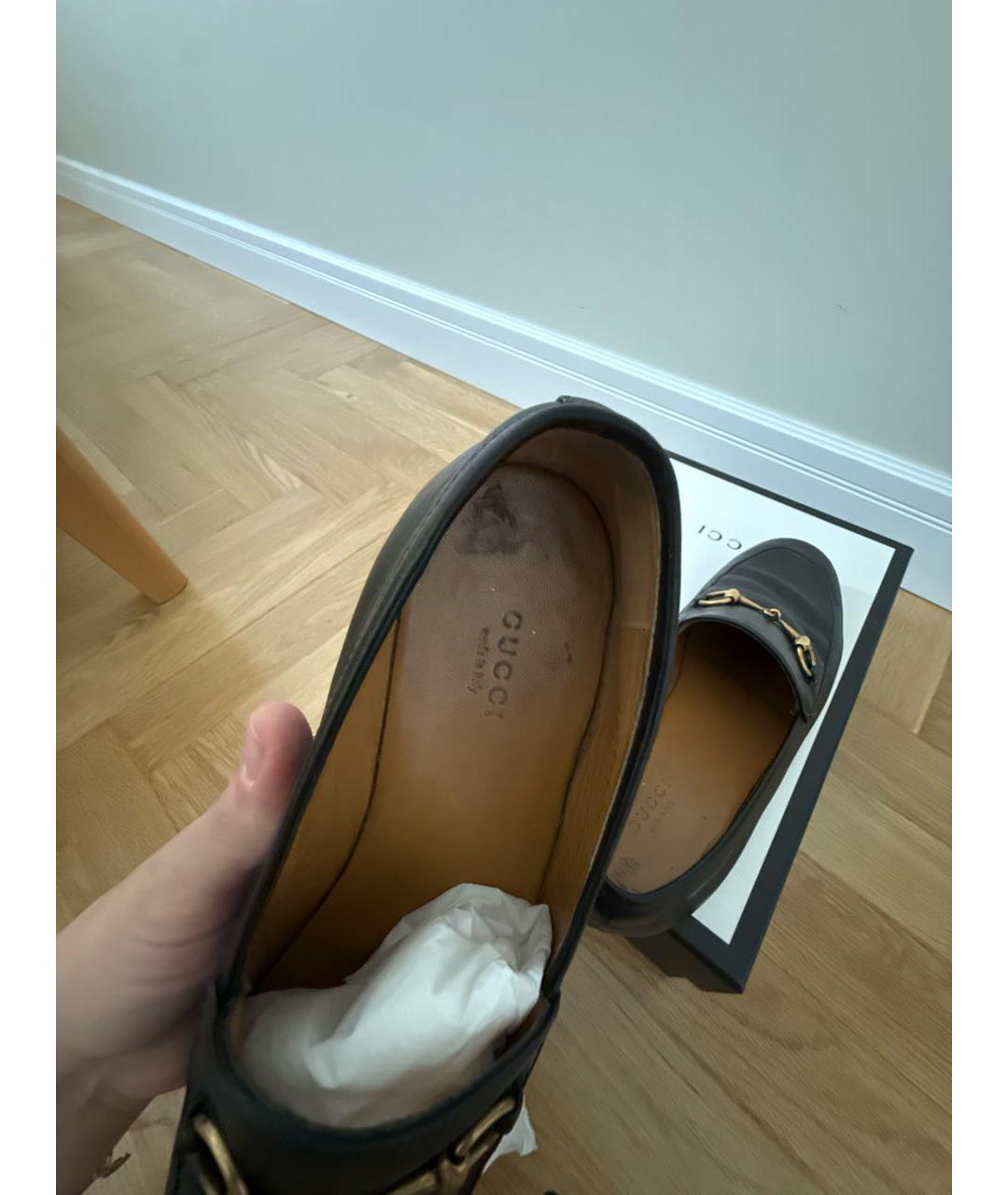 GUCCI Черные кожаные лоферы, фото 7