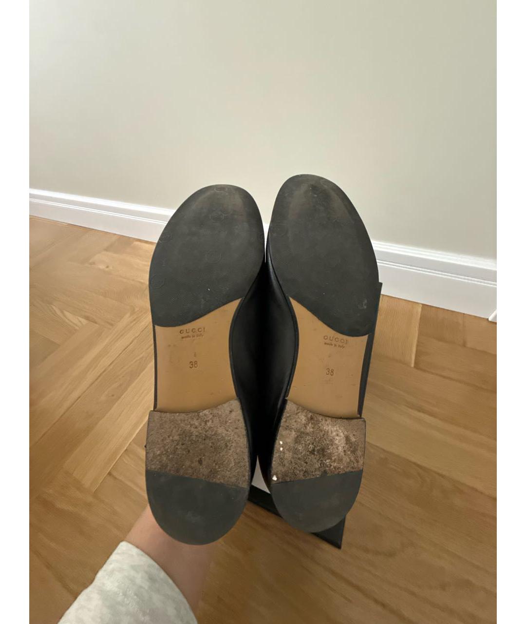 GUCCI Черные кожаные лоферы, фото 5