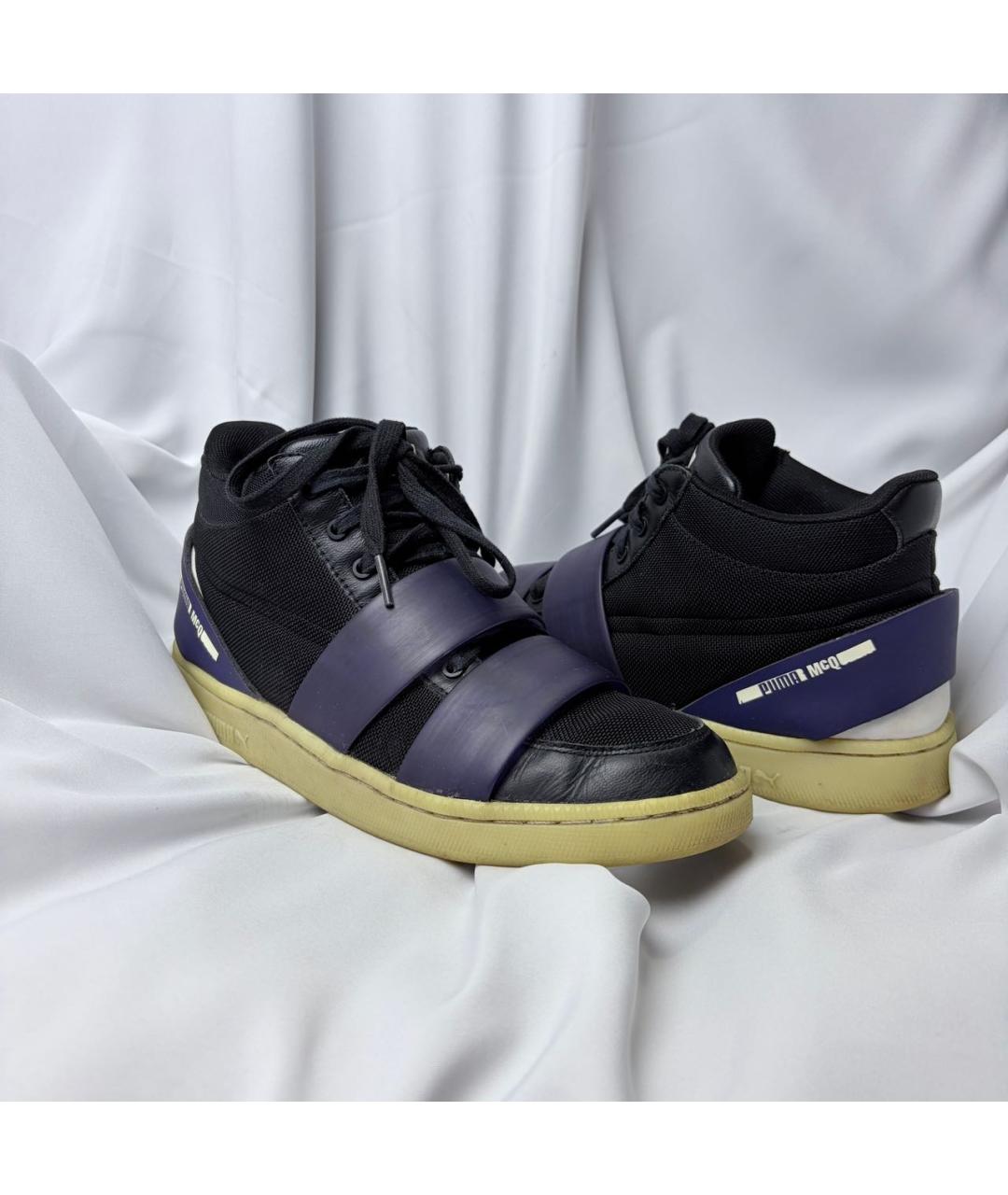 ALEXANDER MCQUEEN Черные синтетические низкие кроссовки / кеды, фото 2