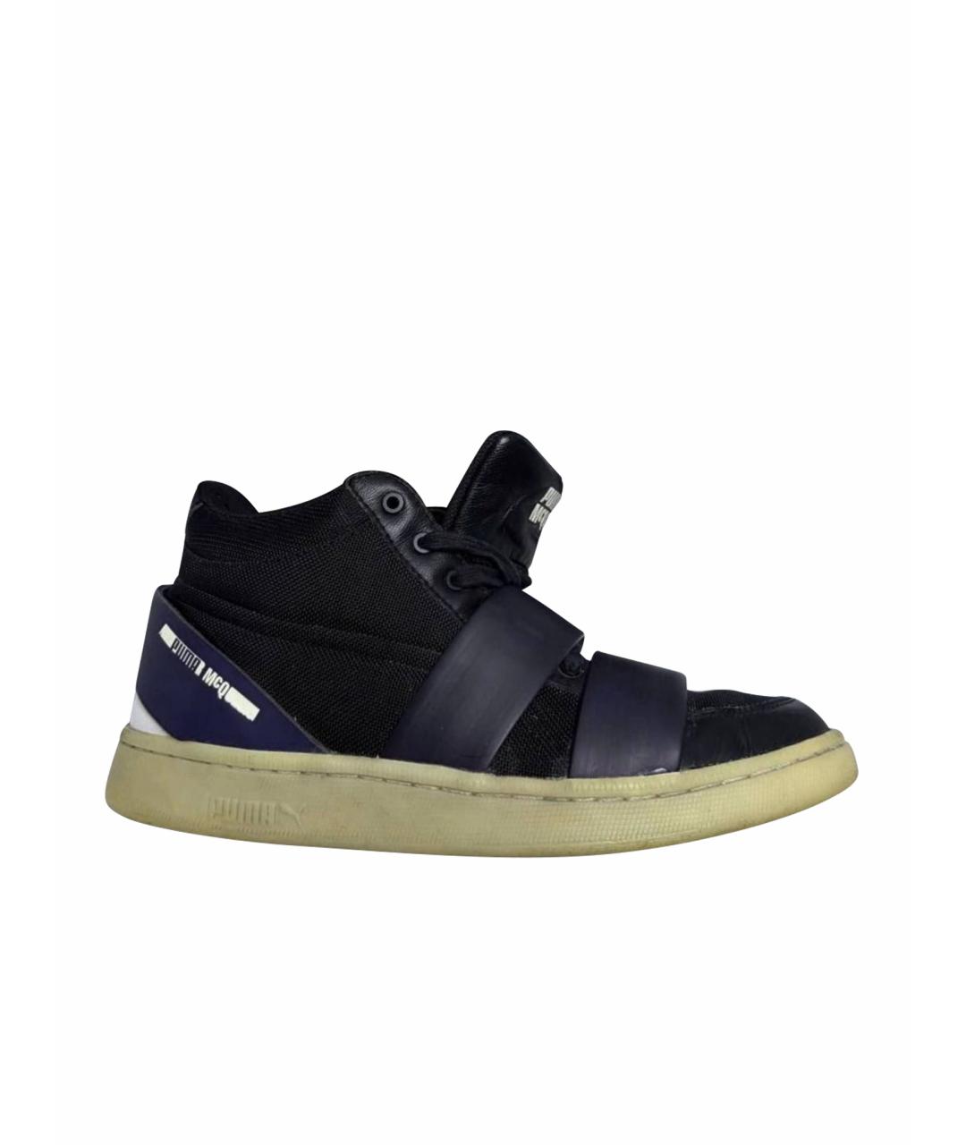 ALEXANDER MCQUEEN Черные синтетические низкие кроссовки / кеды, фото 1