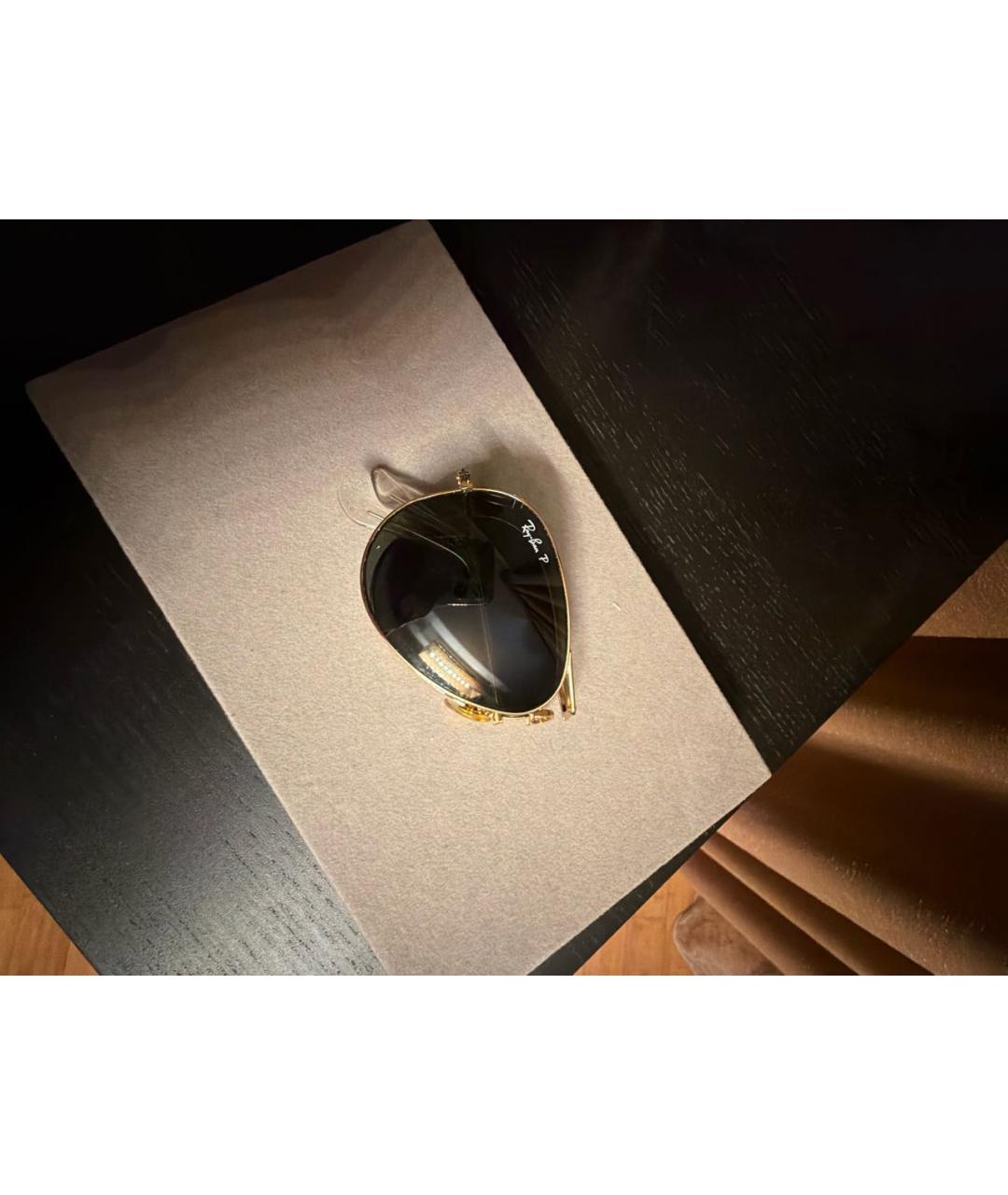 RAY BAN Зеленые металлические солнцезащитные очки, фото 4