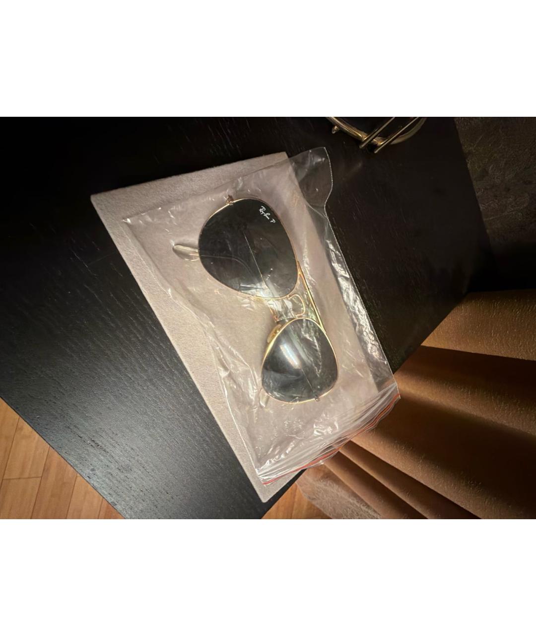 RAY BAN Зеленые металлические солнцезащитные очки, фото 5