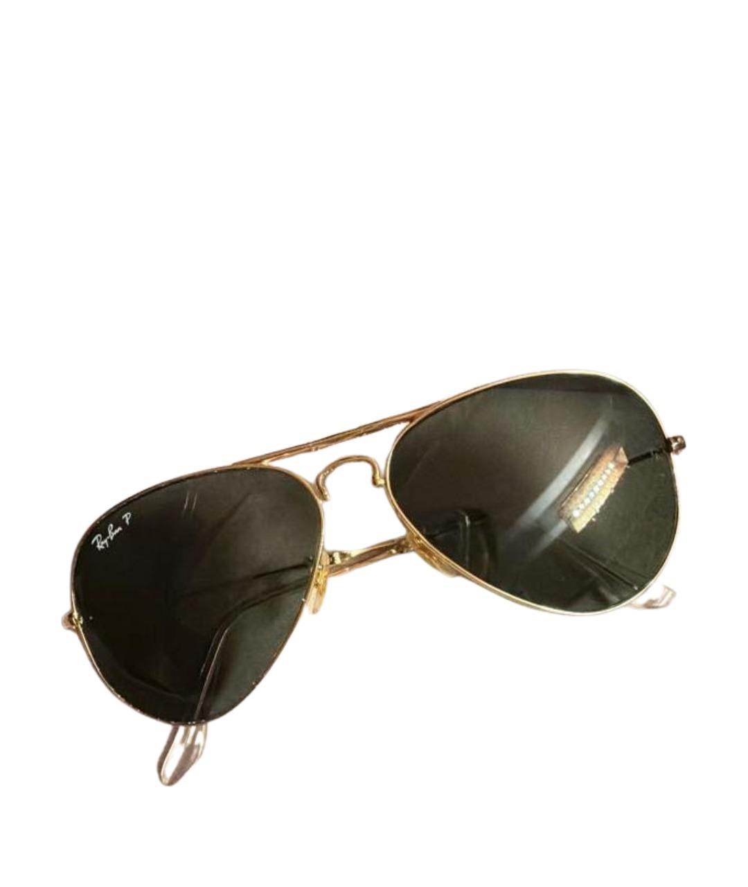 RAY BAN Зеленые металлические солнцезащитные очки, фото 1