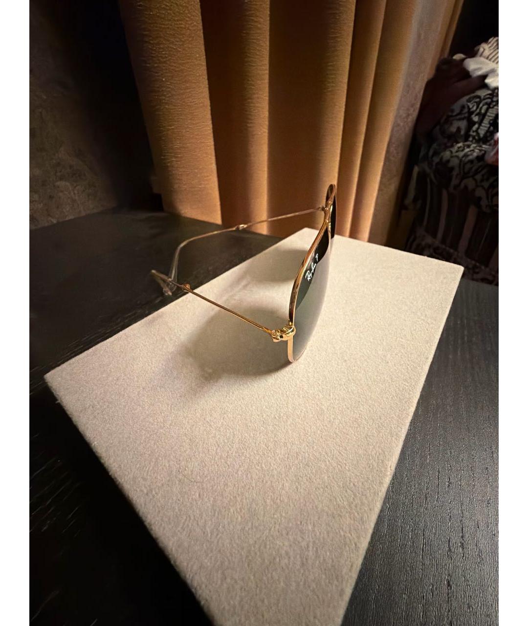 RAY BAN Зеленые металлические солнцезащитные очки, фото 3