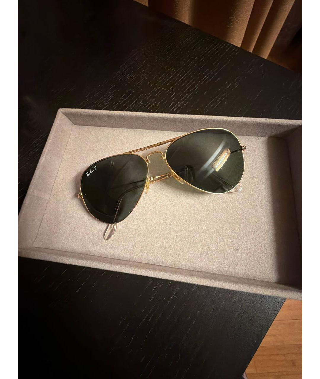 RAY BAN Зеленые металлические солнцезащитные очки, фото 6