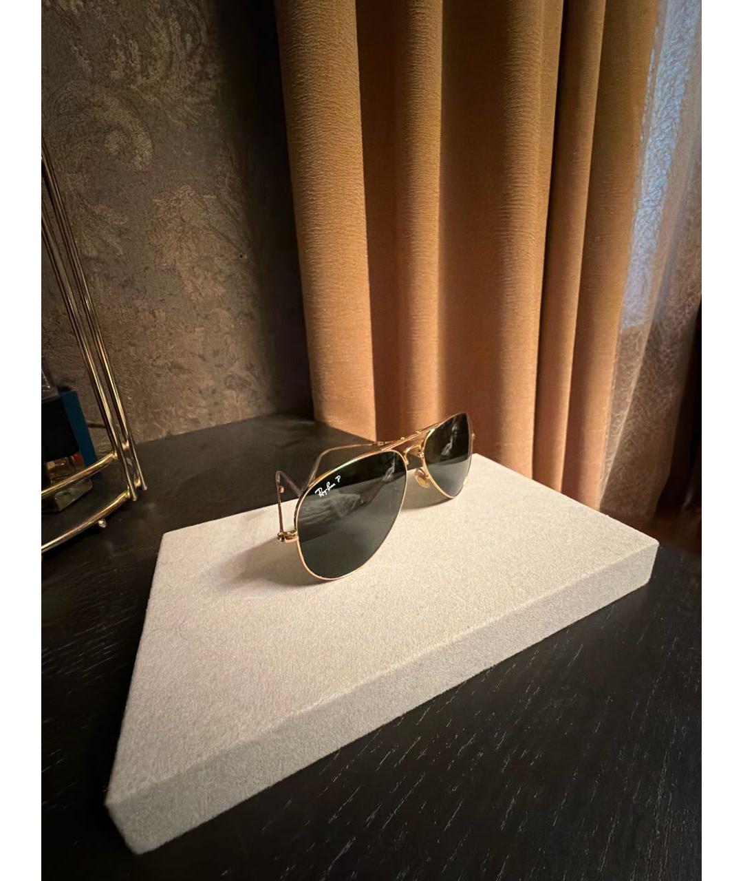 RAY BAN Зеленые металлические солнцезащитные очки, фото 2