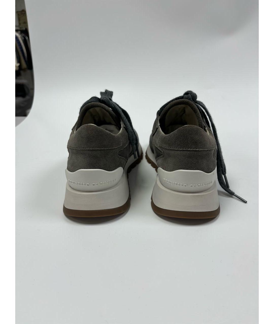 BRUNELLO CUCINELLI Антрацитовые замшевые кроссовки, фото 4