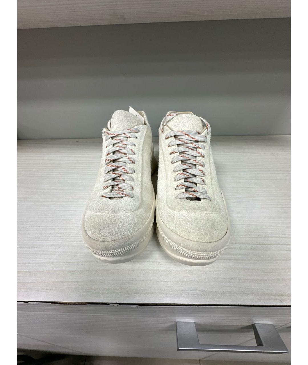 JIL SANDER Белые кожаные низкие кроссовки / кеды, фото 2