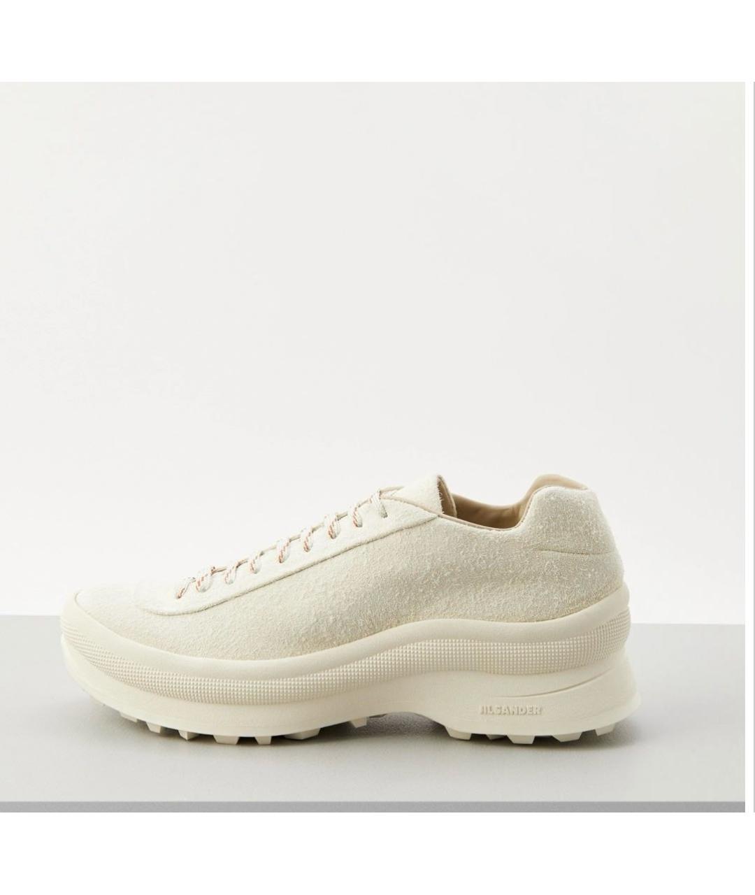 JIL SANDER Белые кожаные низкие кроссовки / кеды, фото 7