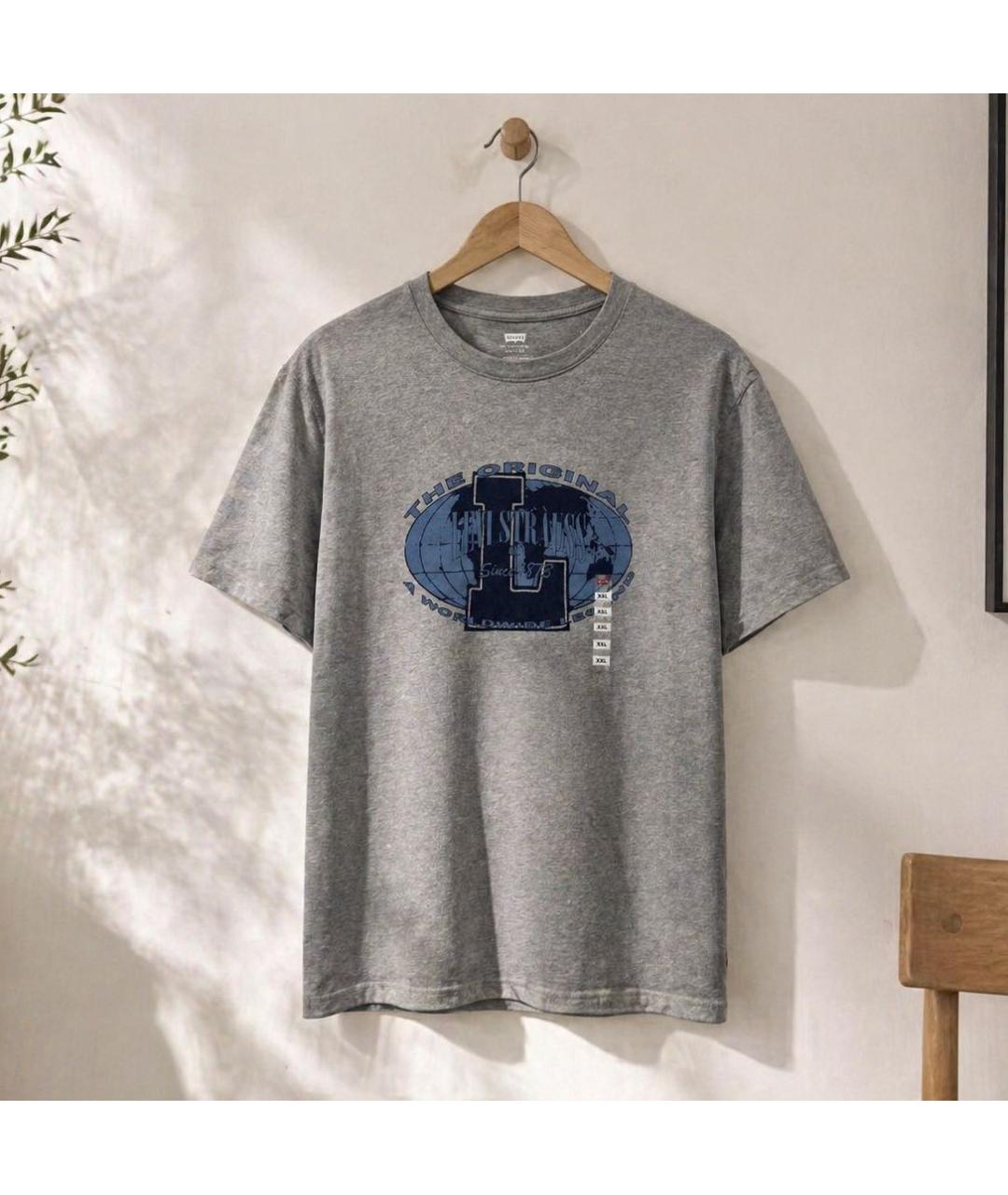LEVI'S Серая хлопковая футболка, фото 6