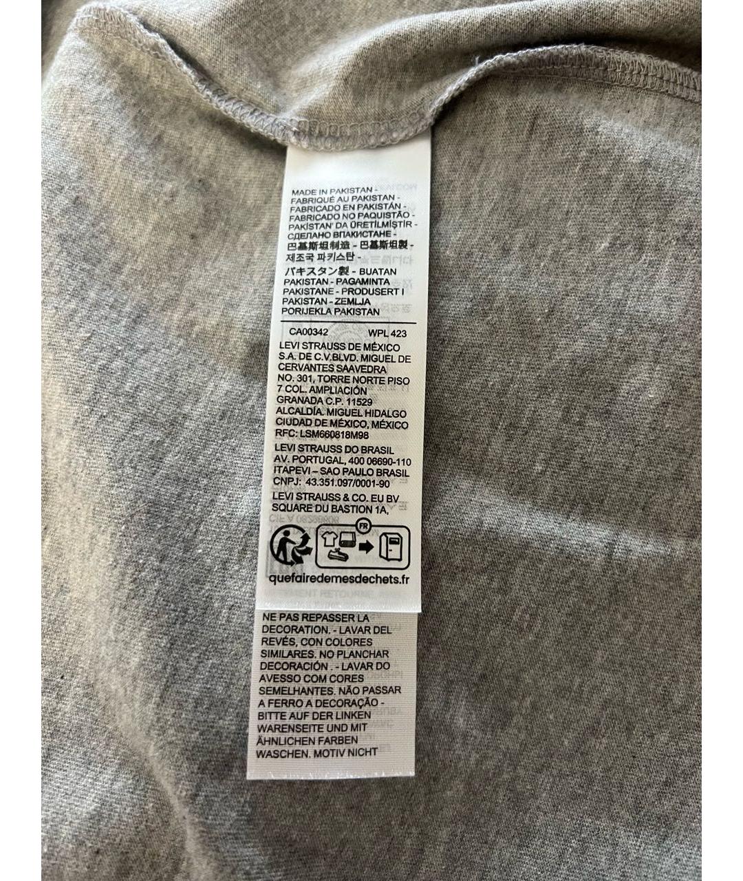 LEVI'S Серая хлопковая футболка, фото 3