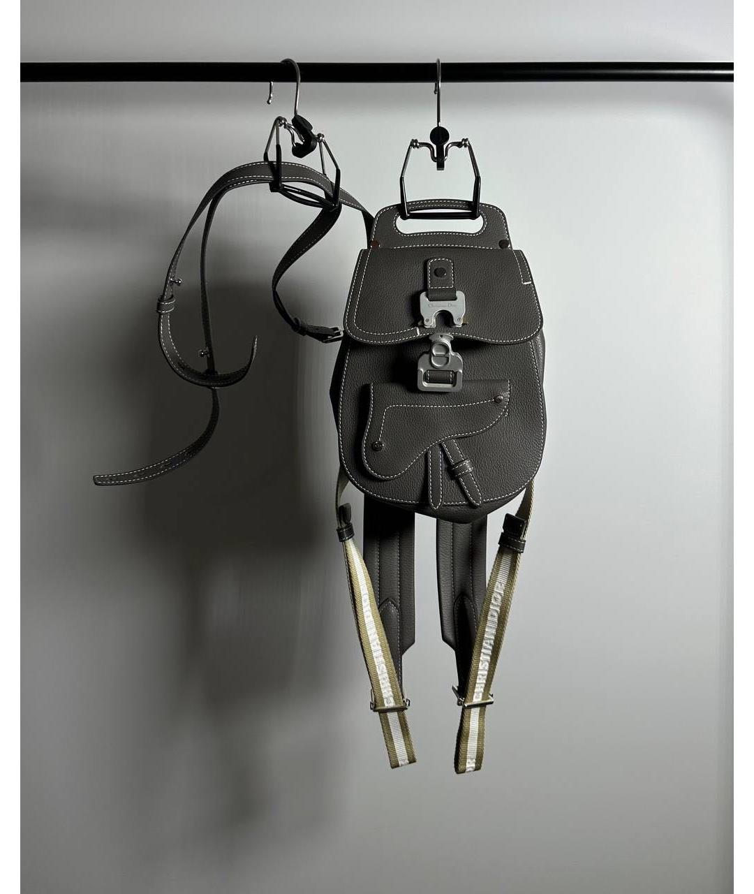 CHRISTIAN DIOR Антрацитовый кожаный рюкзак, фото 9