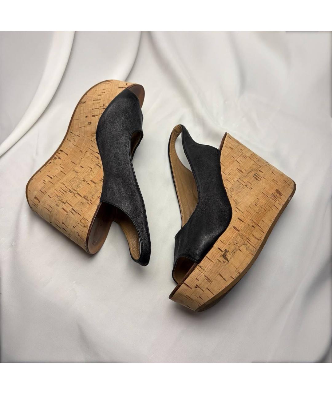 CHLOE Черные кожаные босоножки, фото 7