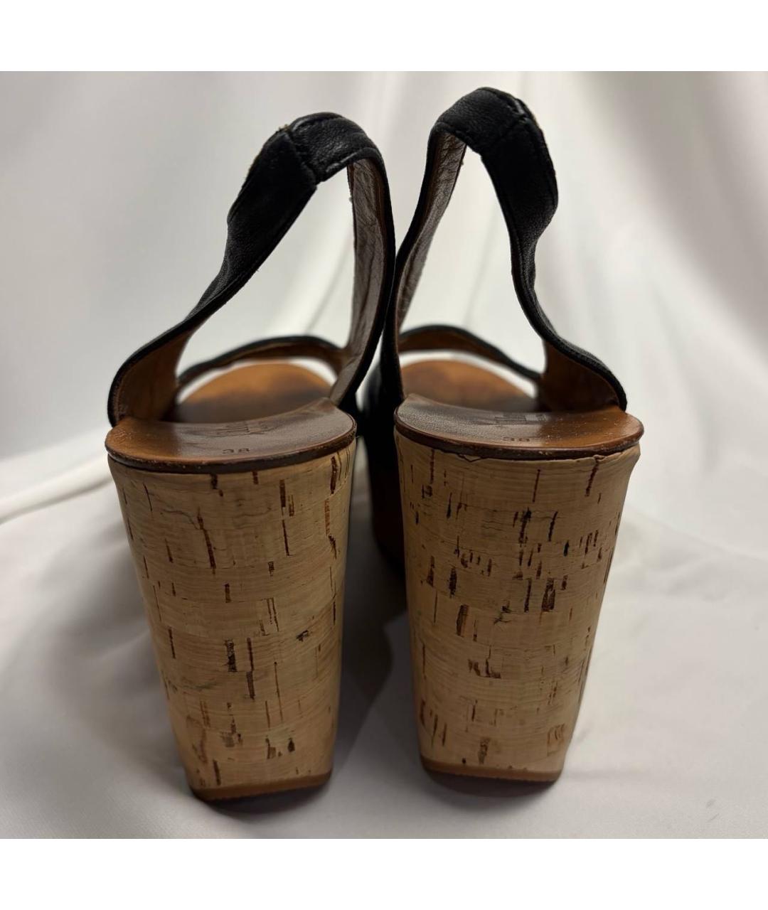 CHLOE Черные кожаные босоножки, фото 5