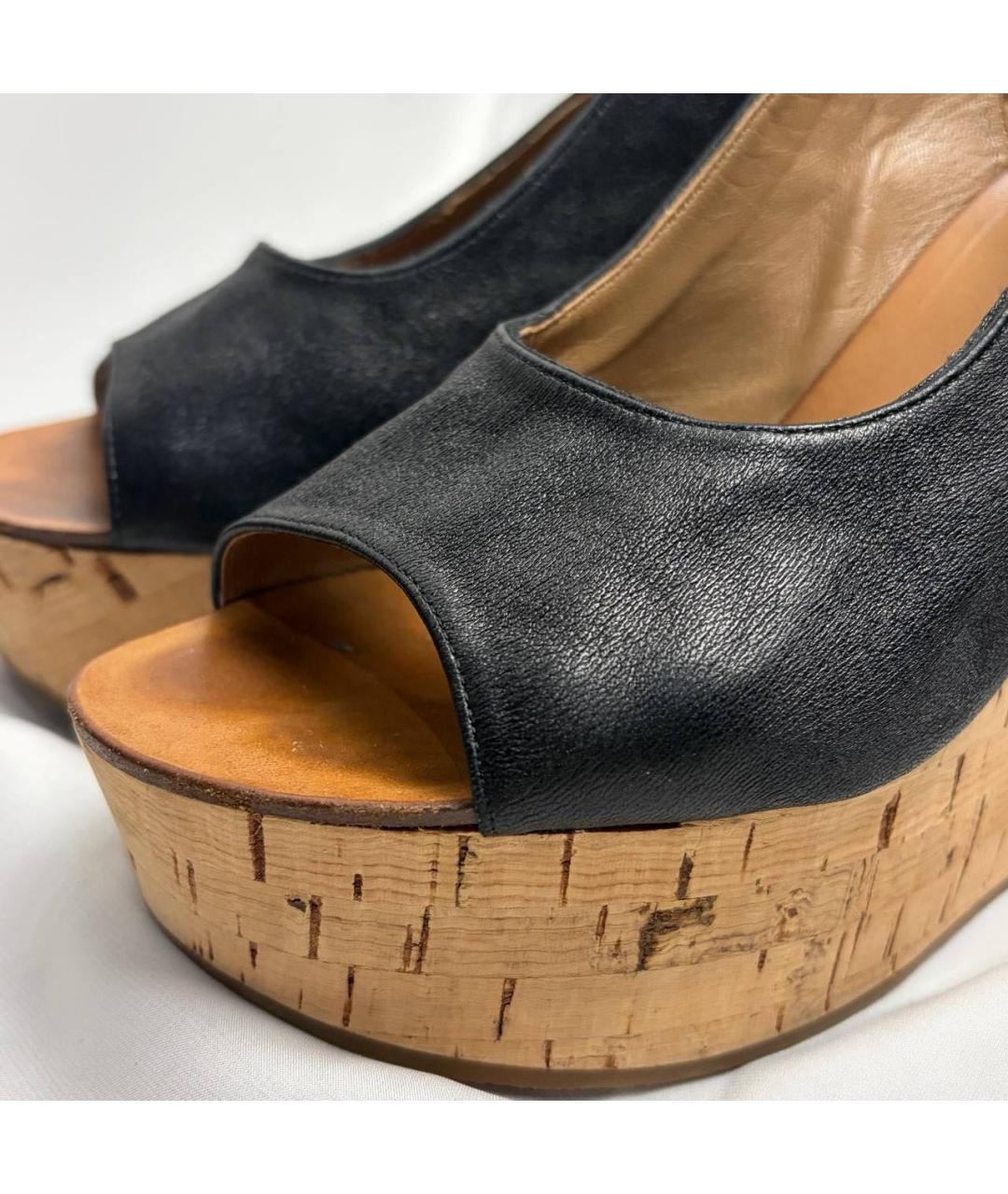 CHLOE Черные кожаные босоножки, фото 4