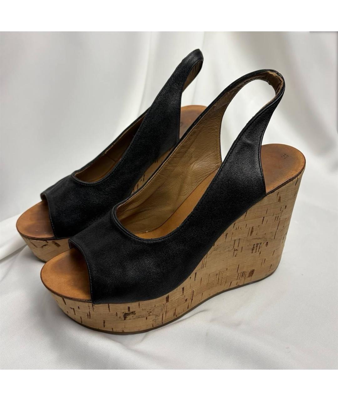 CHLOE Черные кожаные босоножки, фото 2