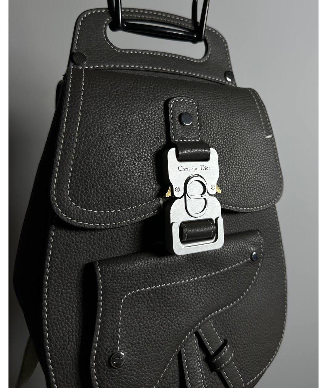 CHRISTIAN DIOR Антрацитовый кожаный рюкзак, фото 4