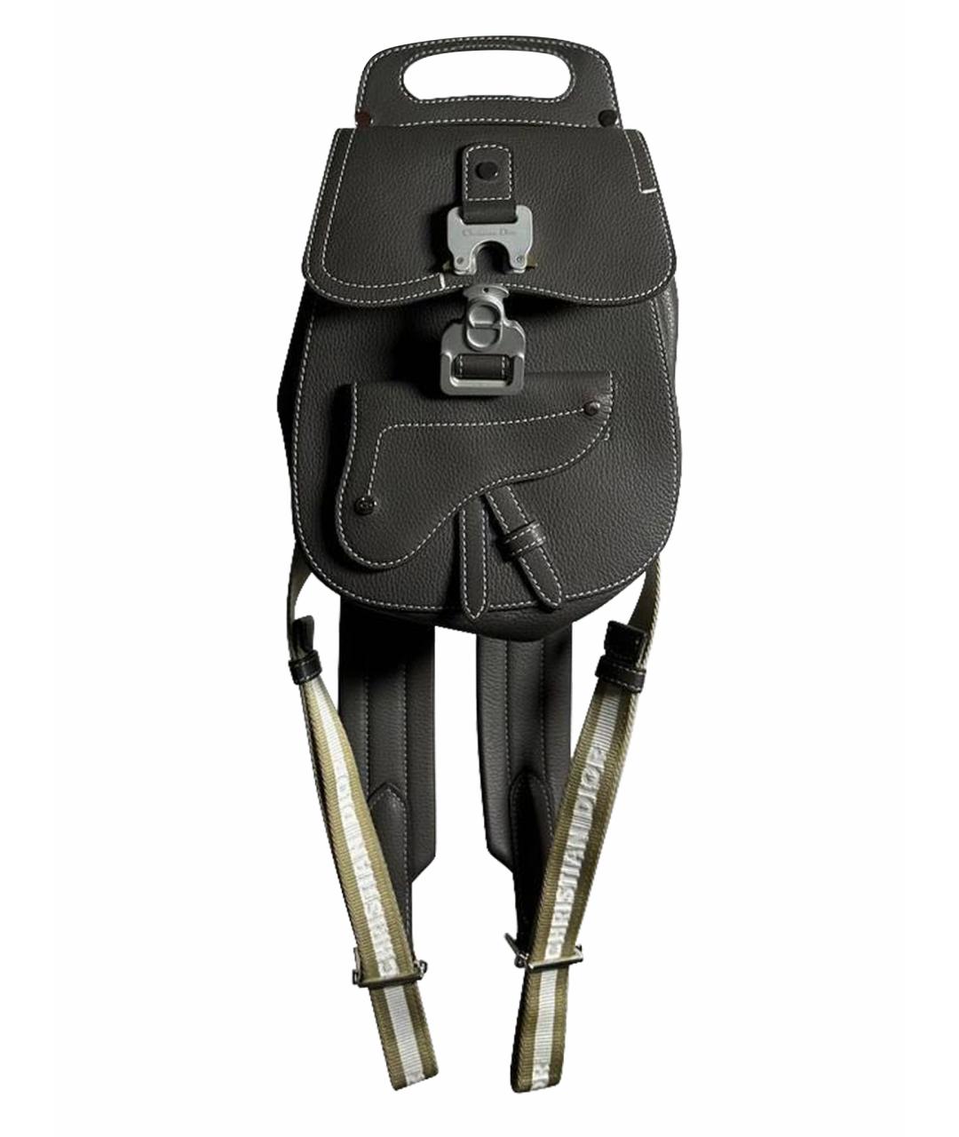 CHRISTIAN DIOR Антрацитовый кожаный рюкзак, фото 9