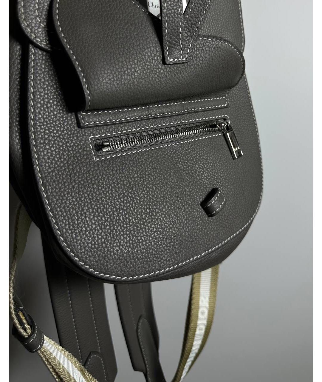 CHRISTIAN DIOR Антрацитовый кожаный рюкзак, фото 5