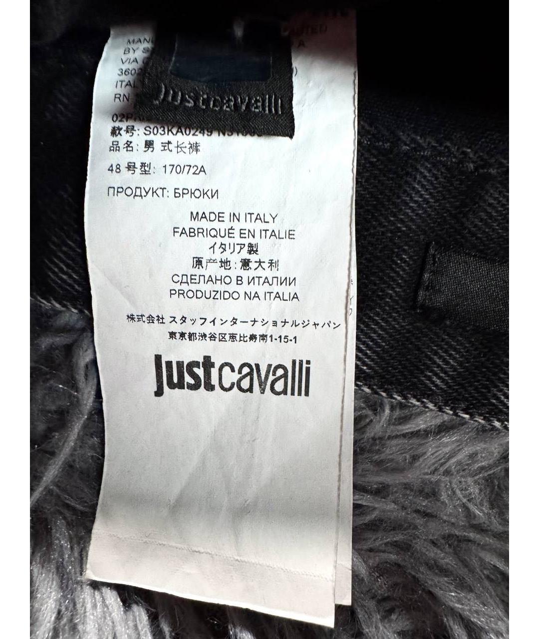 JUST CAVALLI Черные хлопковые джинсы скинни, фото 5