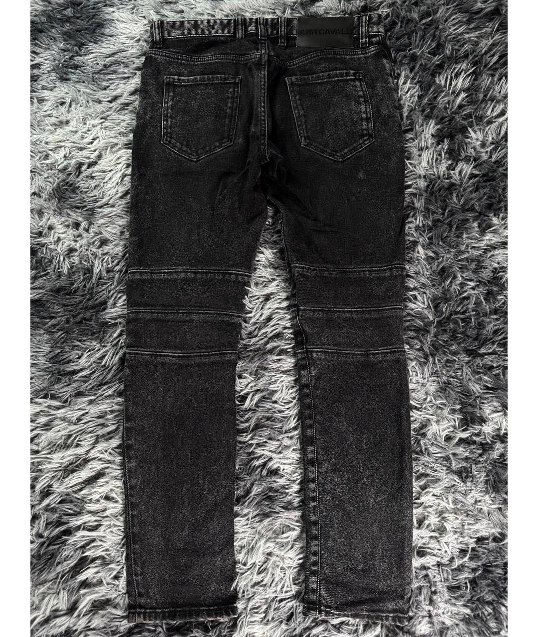 JUST CAVALLI Черные хлопковые джинсы скинни, фото 3