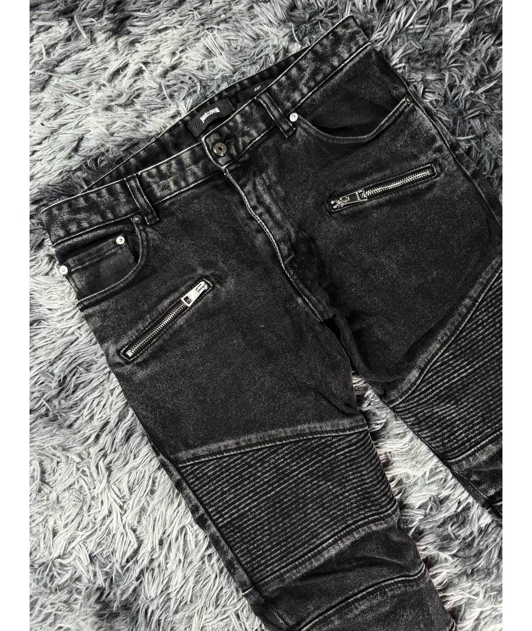 JUST CAVALLI Черные хлопковые джинсы скинни, фото 4