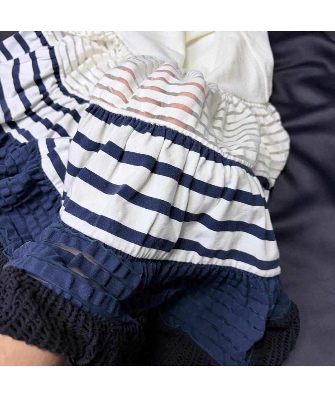 JEAN PAUL GAULTIER Темно-синяя хлопко-эластановая юбка миди, фото 6