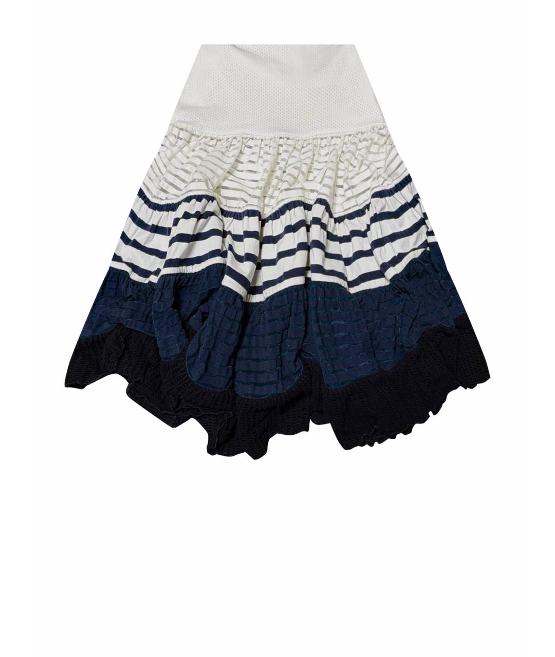 JEAN PAUL GAULTIER Темно-синяя хлопко-эластановая юбка миди, фото 1