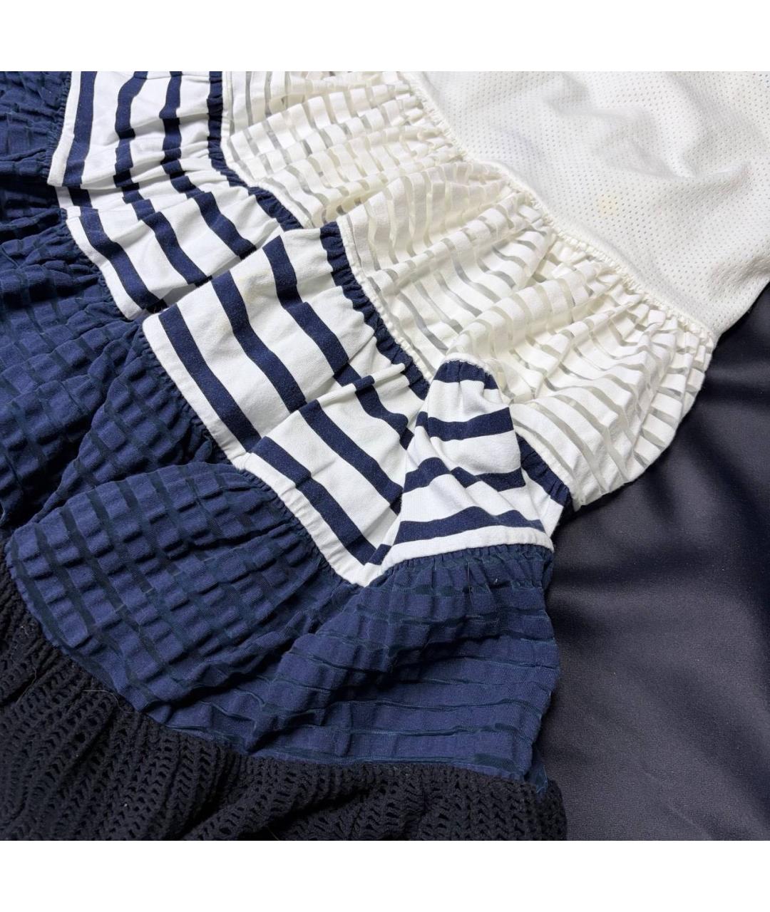 JEAN PAUL GAULTIER Темно-синяя хлопко-эластановая юбка миди, фото 5