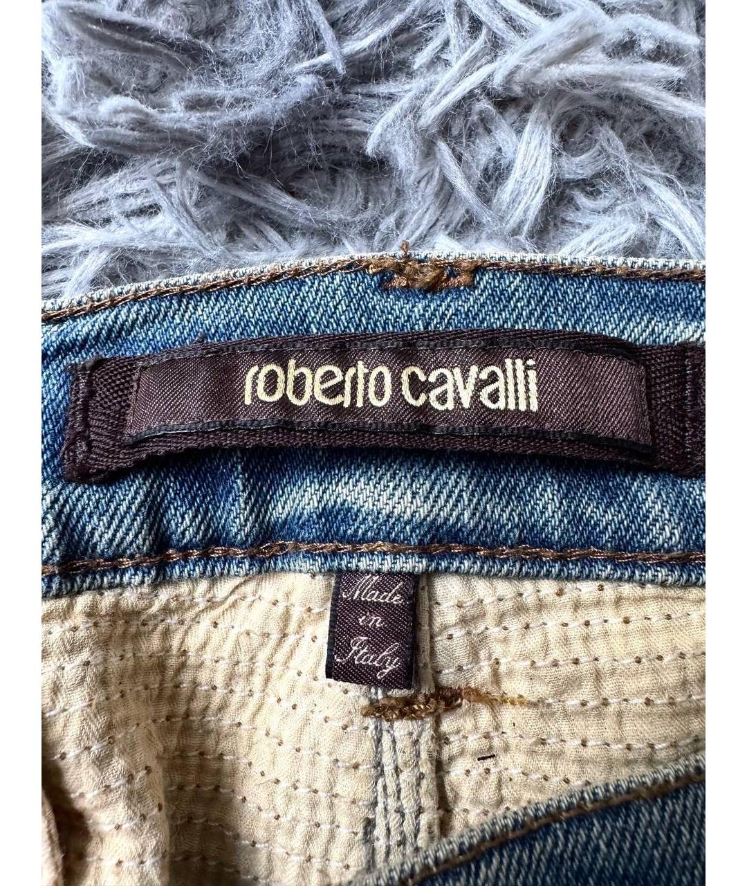 ROBERTO CAVALLI Голубые хлопковые джинсы скинни, фото 6
