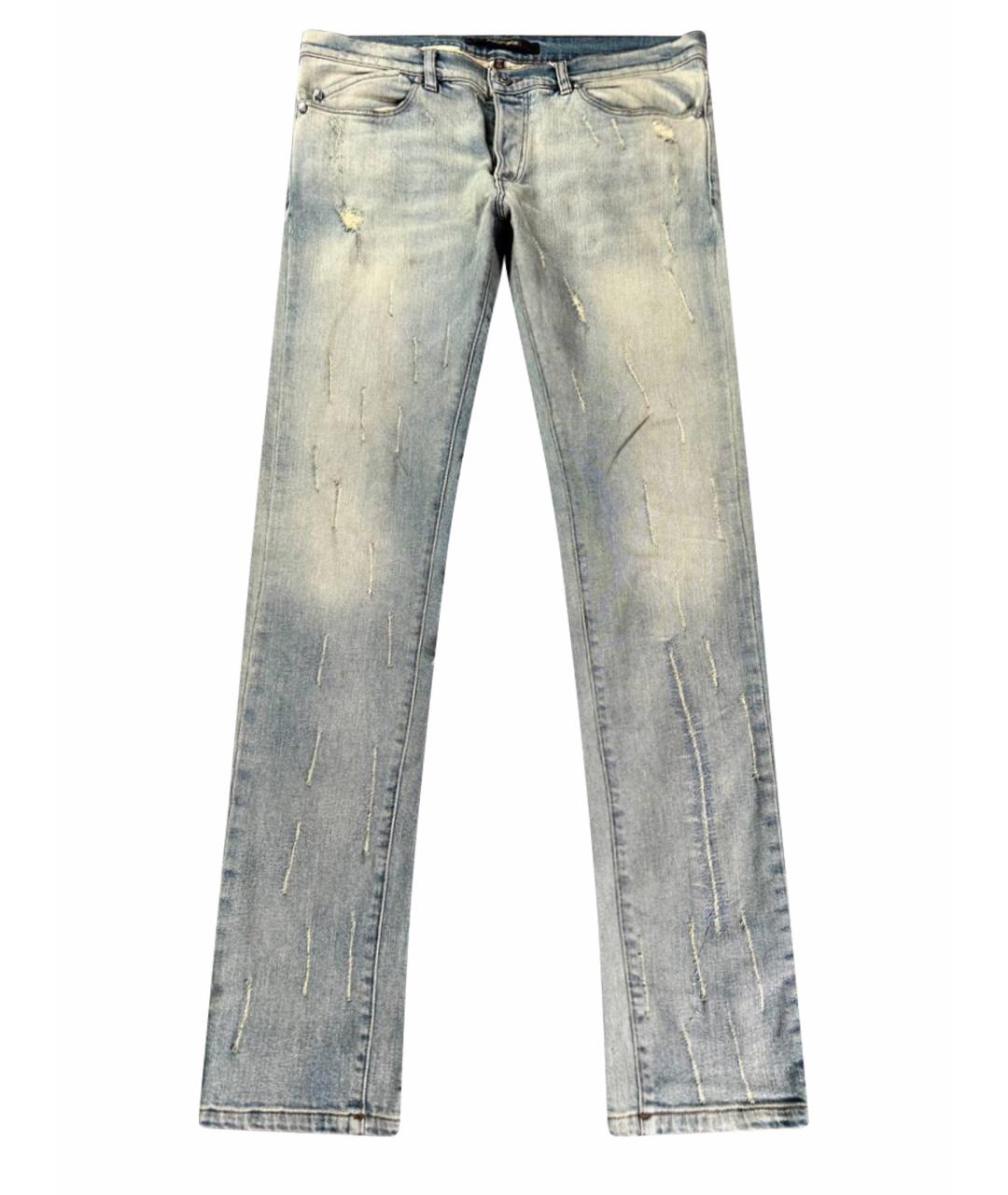 ROBERTO CAVALLI Голубые хлопковые джинсы скинни, фото 1