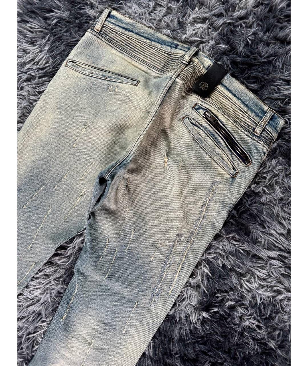 ROBERTO CAVALLI Голубые хлопковые джинсы скинни, фото 3