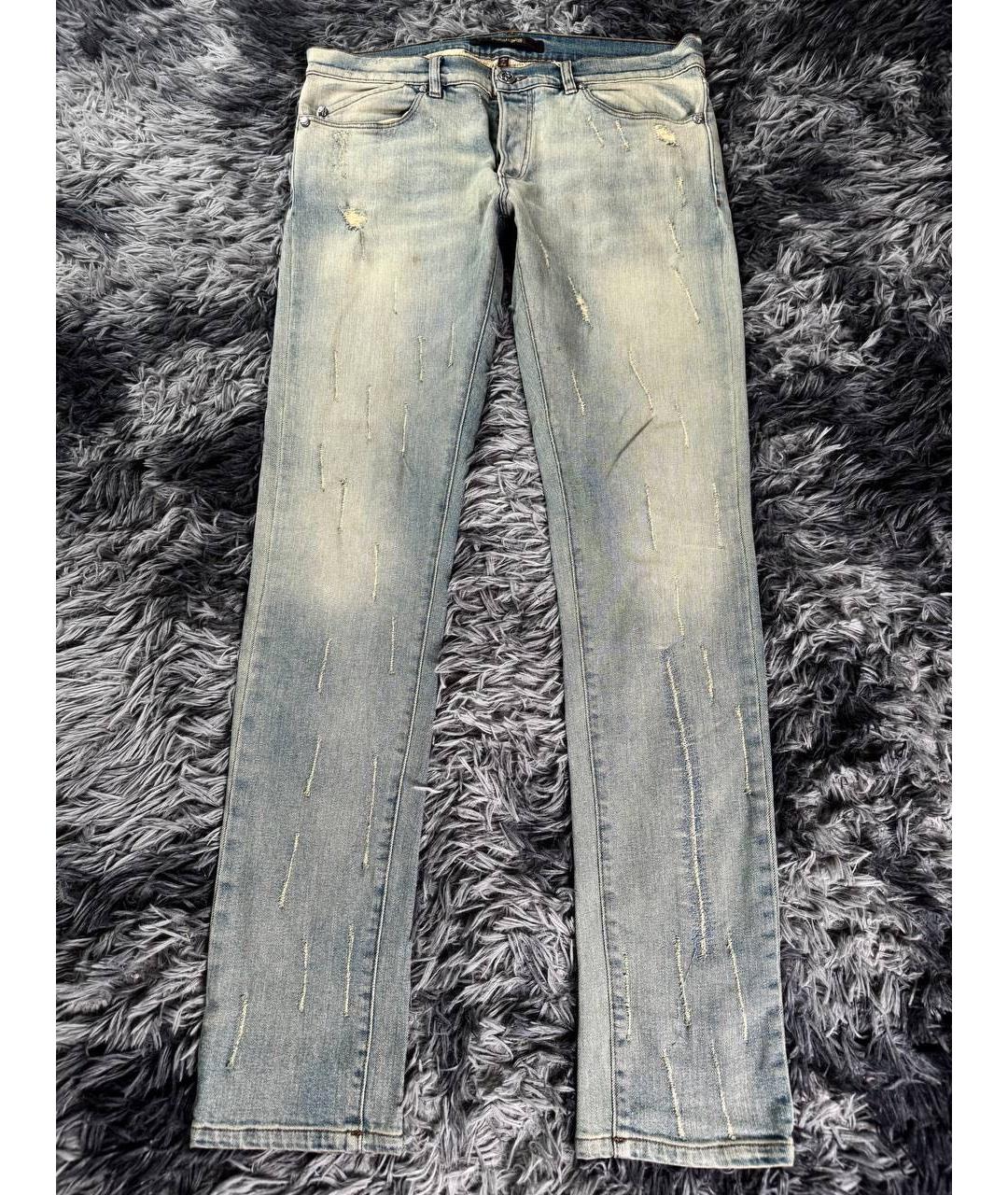 ROBERTO CAVALLI Голубые хлопковые джинсы скинни, фото 8