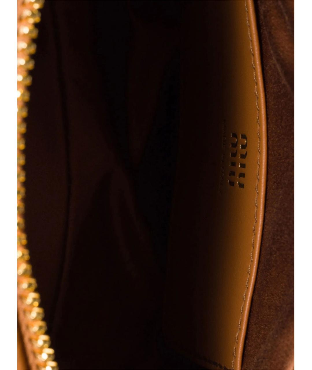 MIU MIU Коричневая кожаная сумка через плечо, фото 4