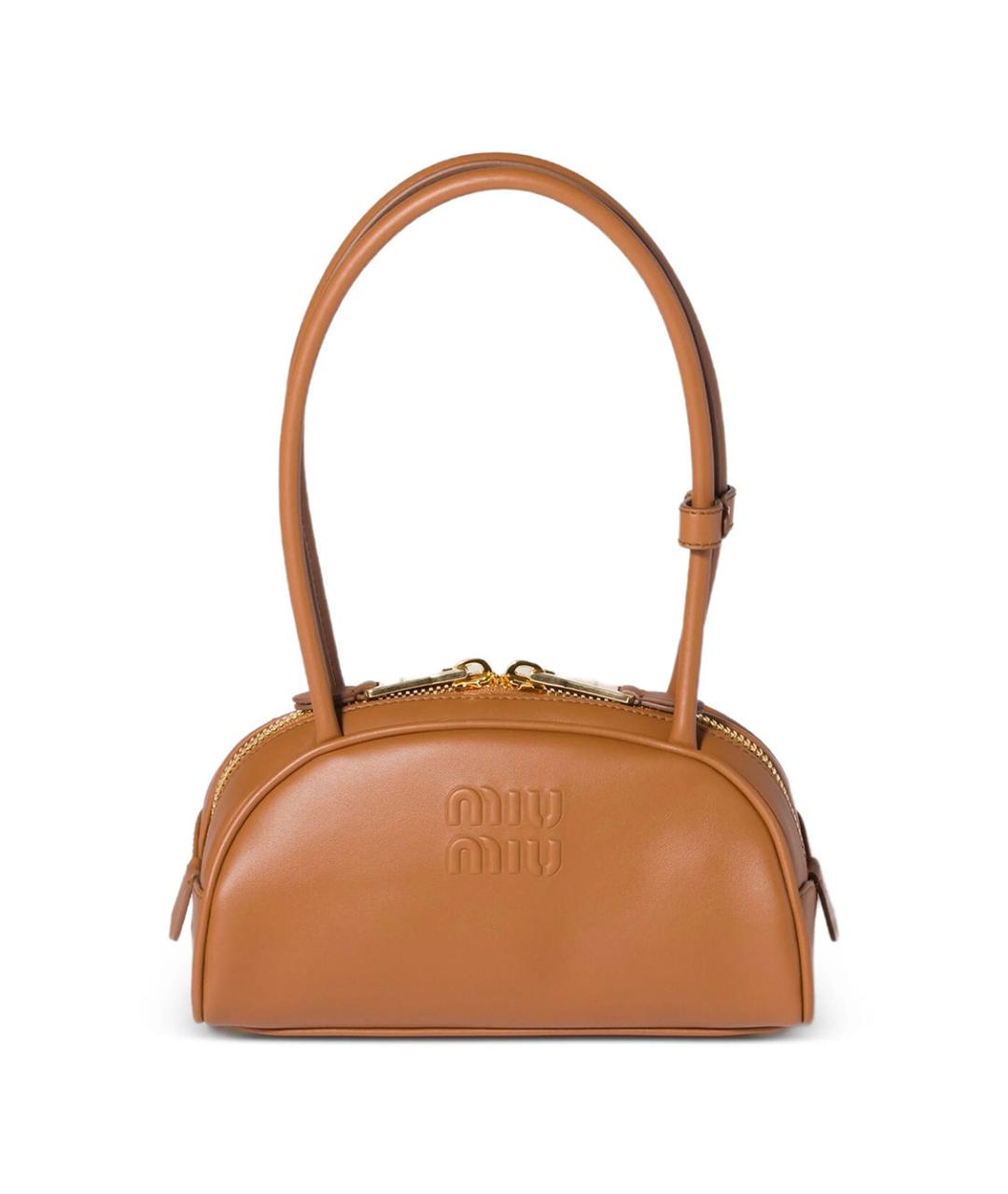 MIU MIU Коричневая кожаная сумка через плечо, фото 1