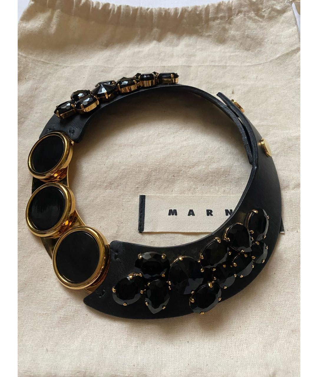 MARNI Черное кожаное колье, фото 2