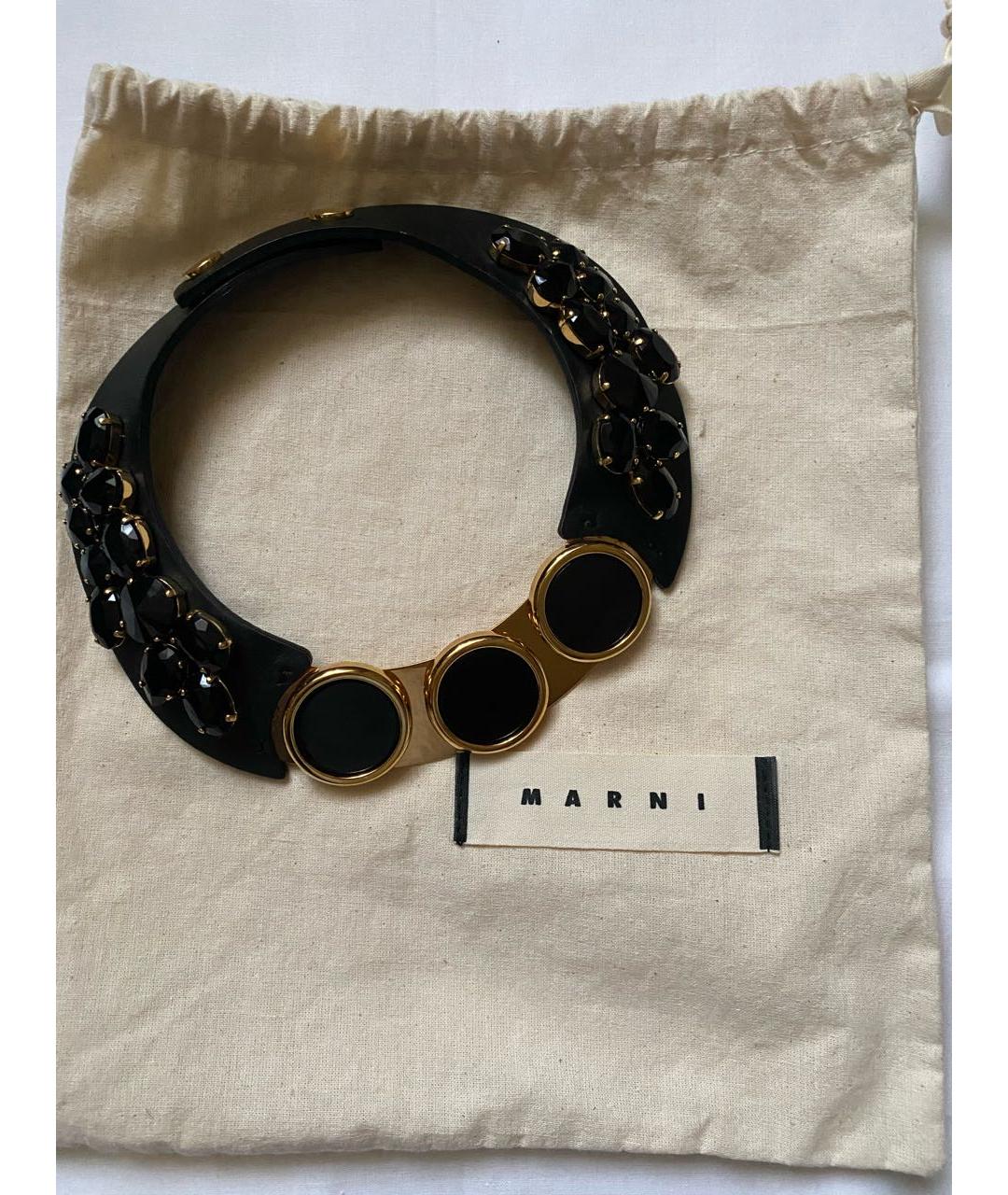 MARNI Черное кожаное колье, фото 5