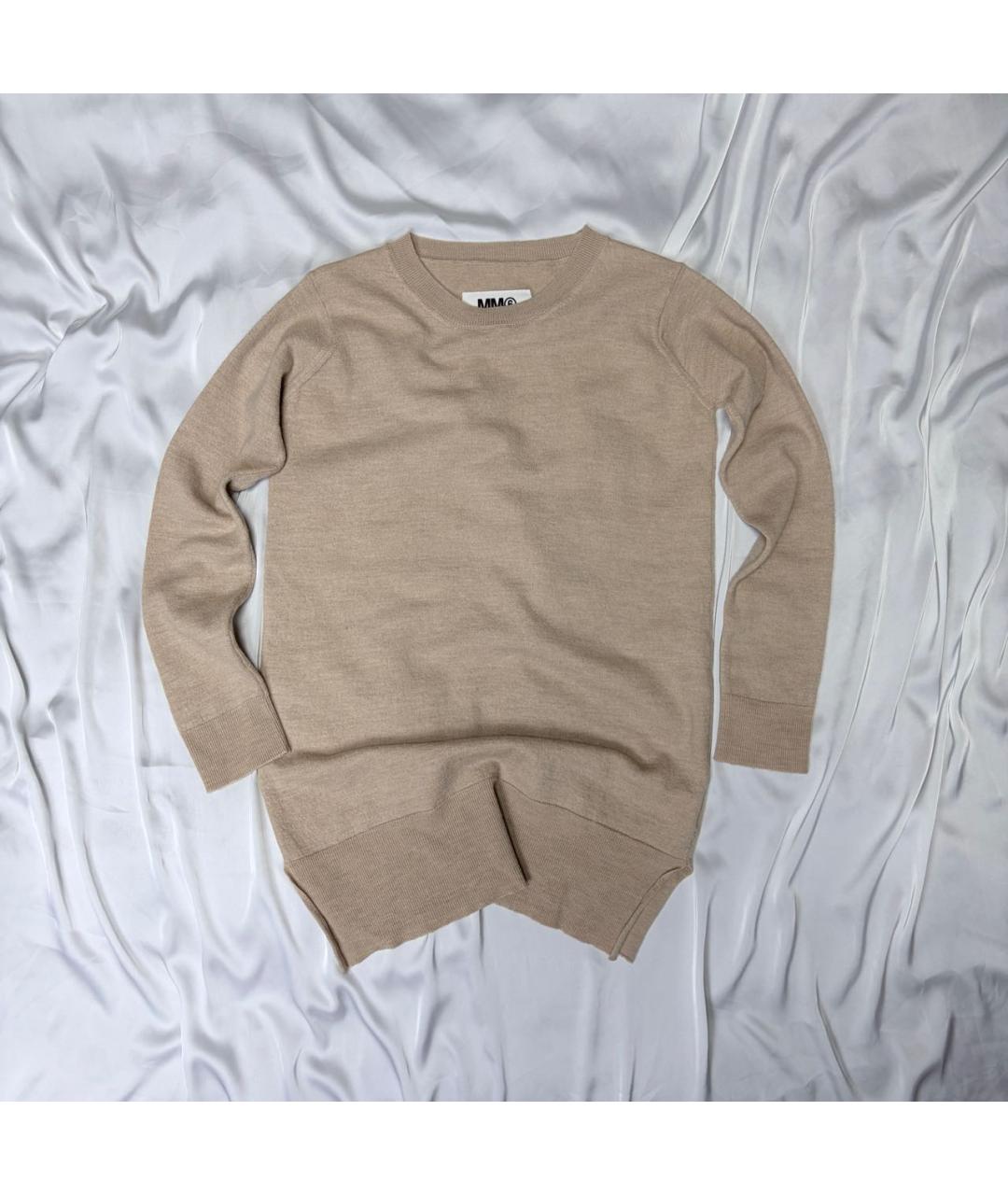 MM6 MAISON MARGIELA Бежевый шерстяной джемпер / свитер, фото 3