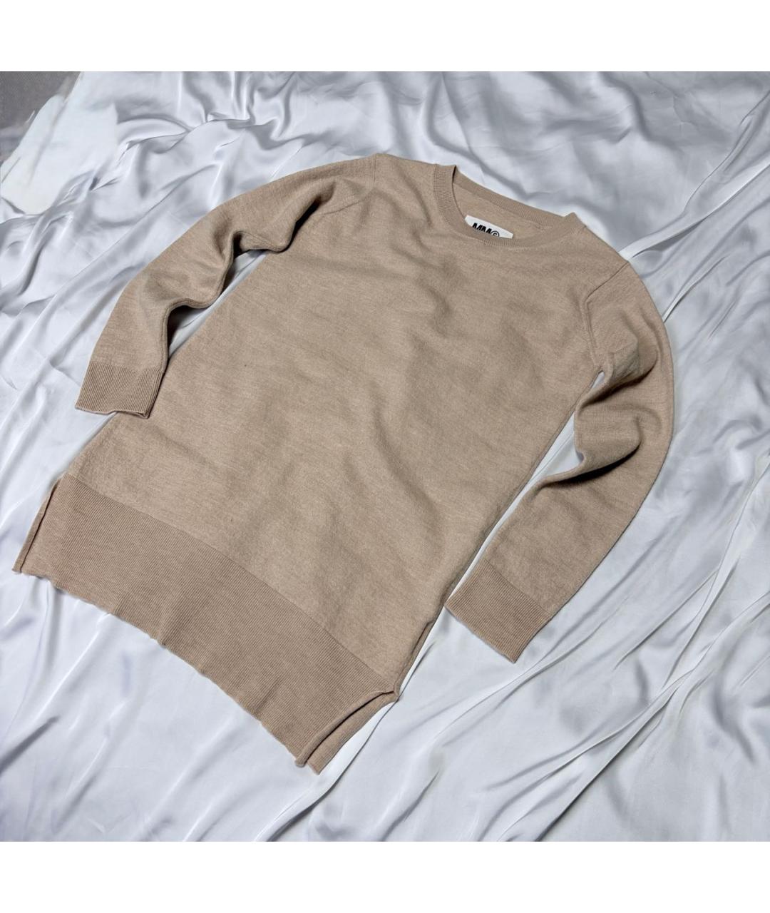 MM6 MAISON MARGIELA Бежевый шерстяной джемпер / свитер, фото 5
