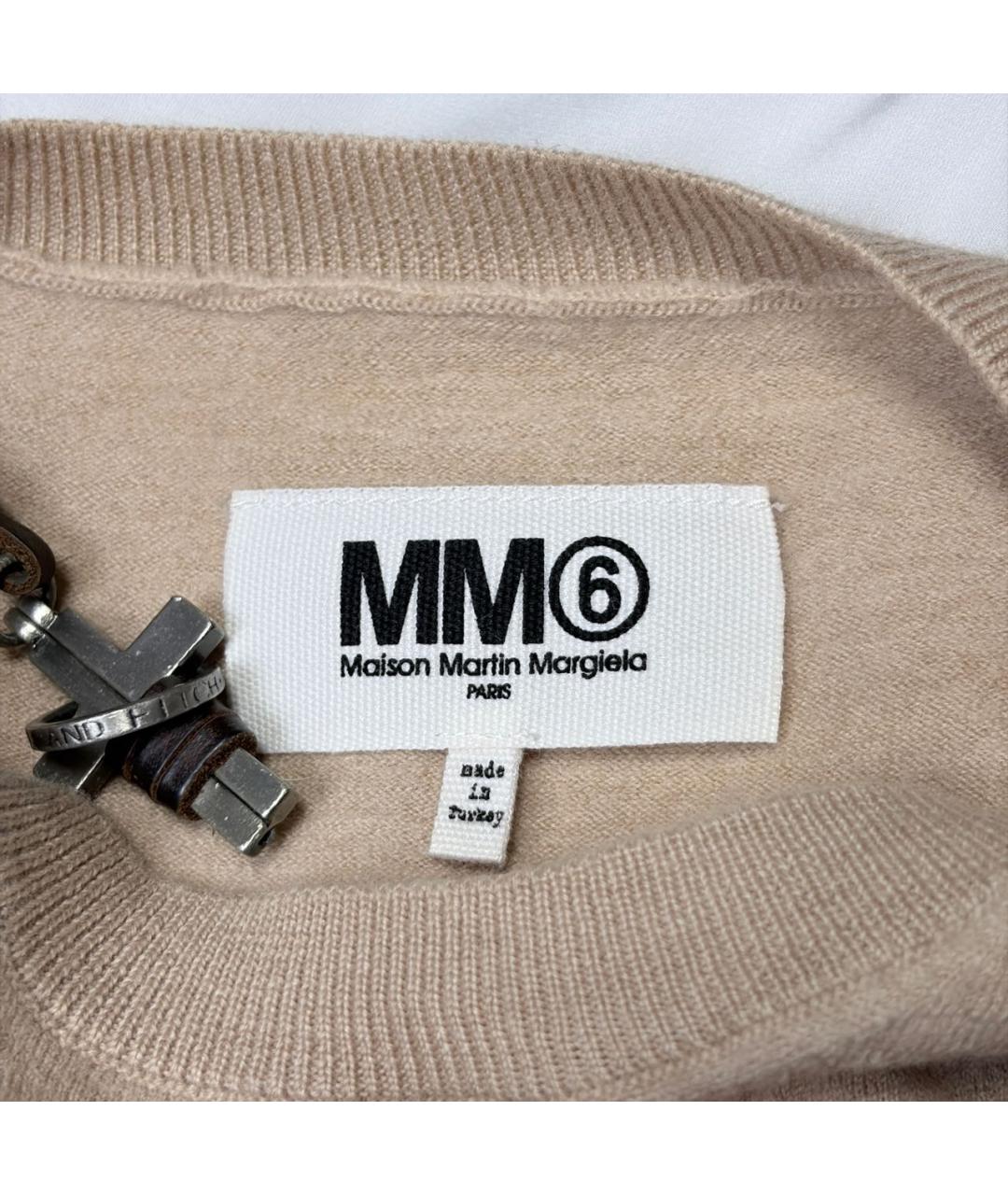 MM6 MAISON MARGIELA Бежевый шерстяной джемпер / свитер, фото 7
