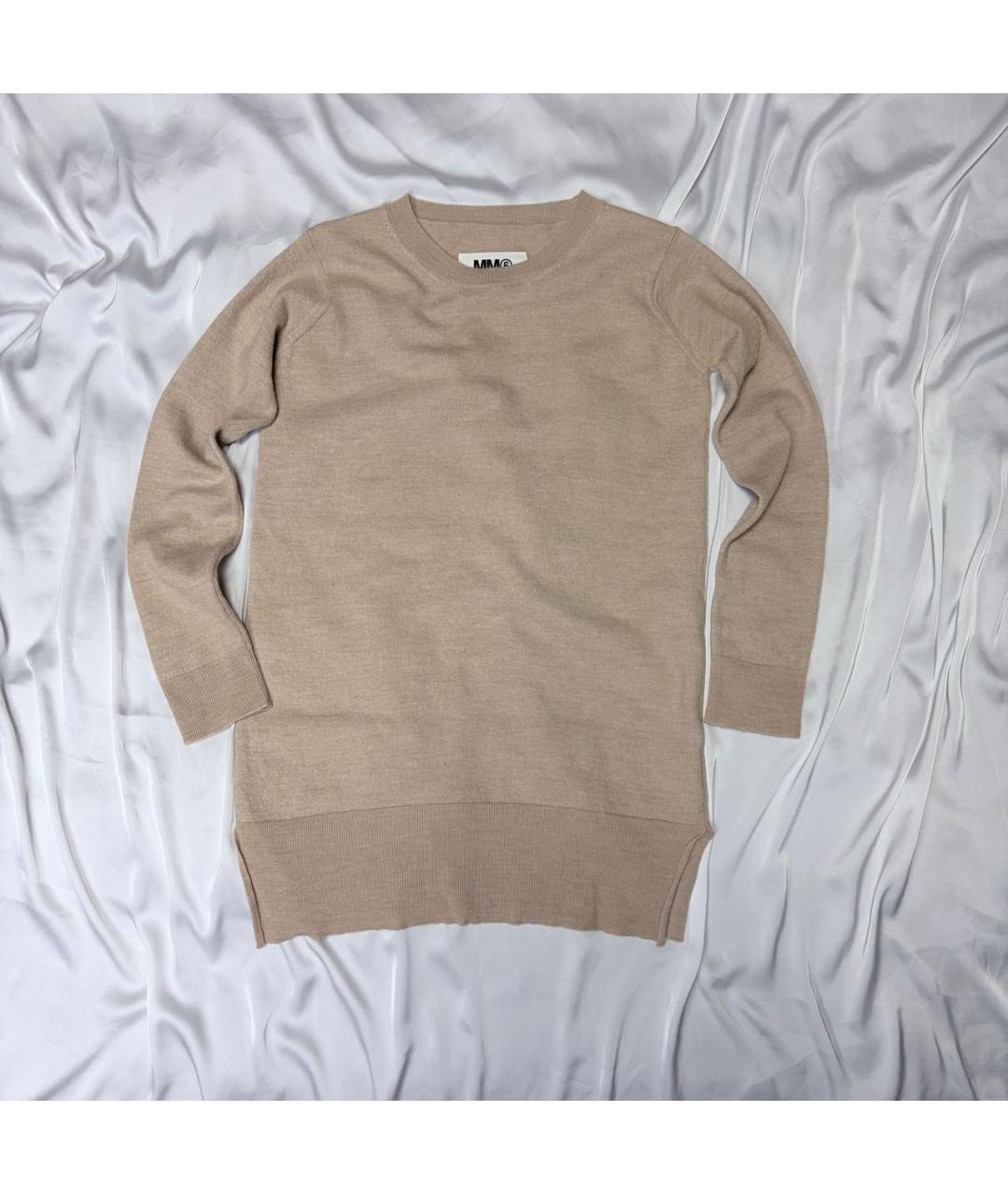 MM6 MAISON MARGIELA Бежевый шерстяной джемпер / свитер, фото 4