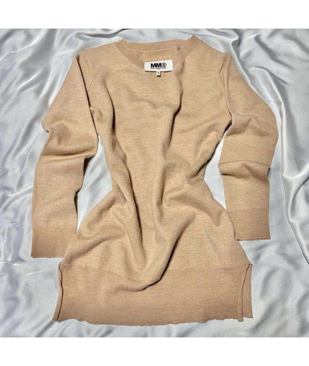 MM6 MAISON MARGIELA Бежевый шерстяной джемпер / свитер, фото 9