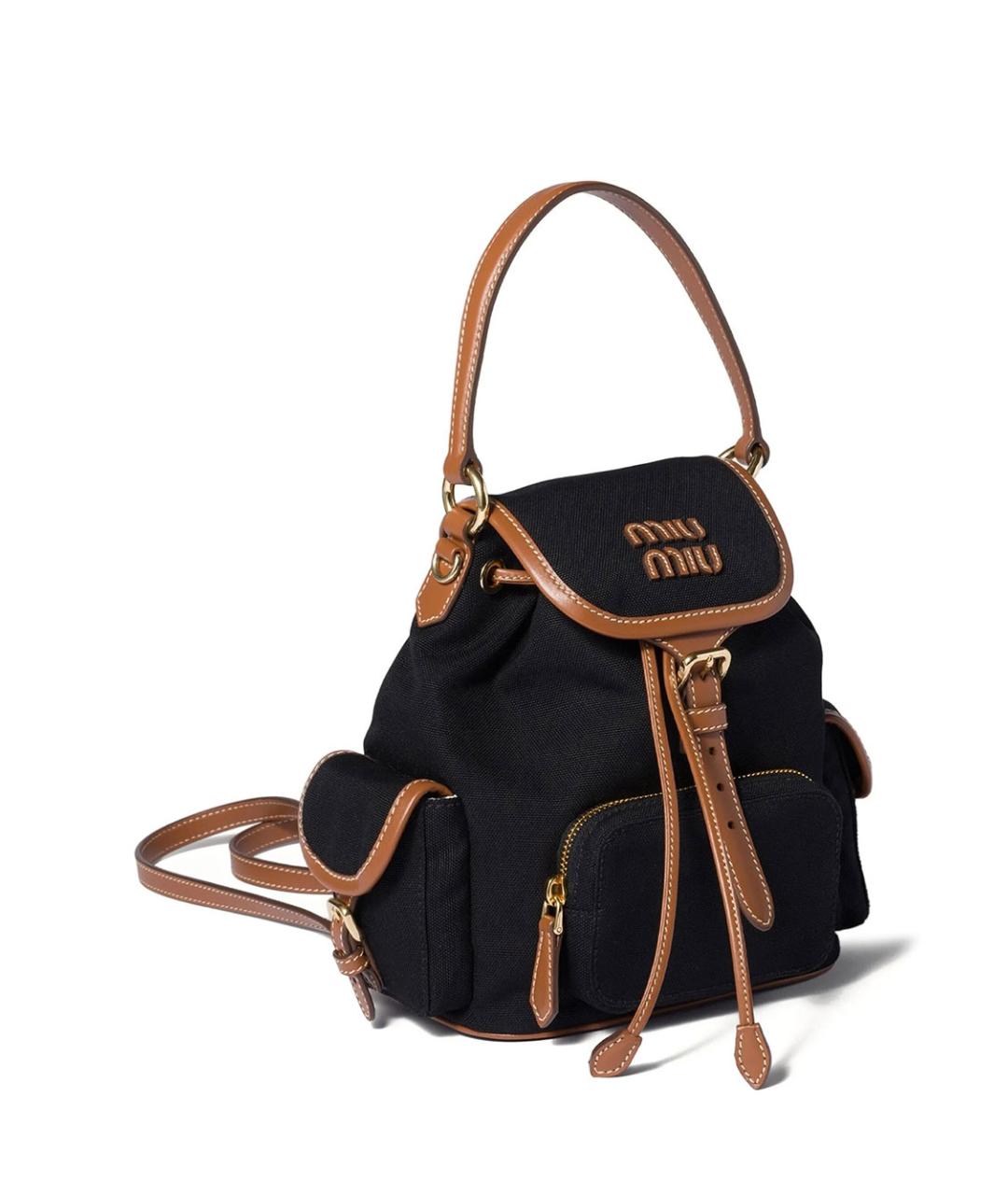 MIU MIU Черный хлопковый рюкзак, фото 5
